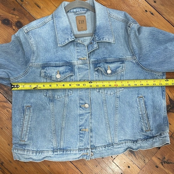 Gap '90s Icon Denim Blue Jean Cropped Jacket size XXL - Picture 6 of 7